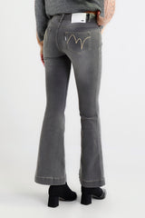 Washed grey bootcut jeans