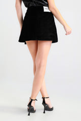 Blue Mini Skirt with Black Side Inserts