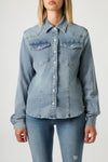 Camicia Giacca Donna in Denim – Lavaggio Medio, Taglio Slim