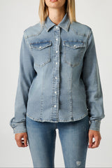 Camicia Giacca Donna in Denim – Lavaggio Medio, Taglio Slim