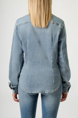 Camicia Giacca Donna in Denim – Lavaggio Medio, Taglio Slim