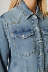 Camicia Giacca Donna in Denim – Lavaggio Medio, Taglio Slim