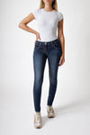 Jeans Donna Skinny Fit Denim Scuro – Vita Media, Effetto Second Skin