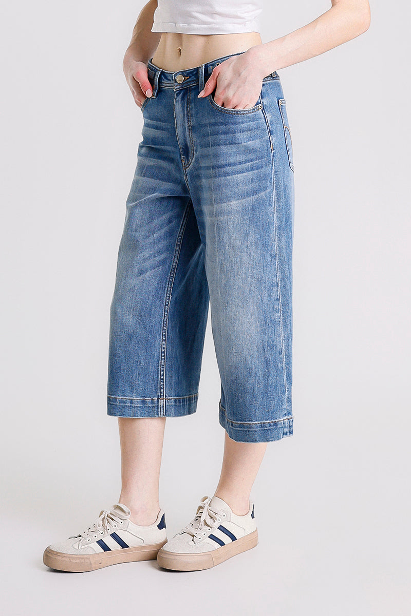 JEANS WIDE LEG CROP