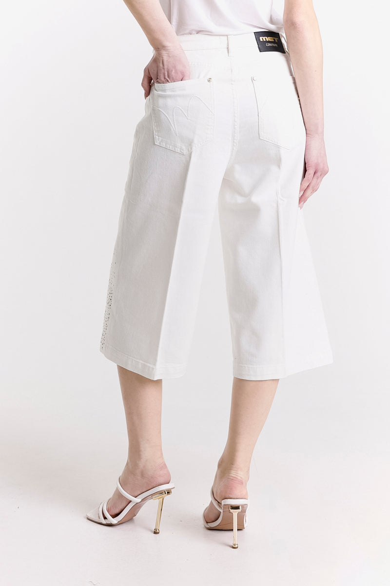 PANTALONE CROP CON BORCHIE