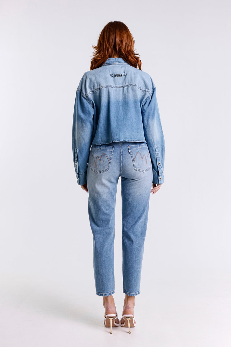 JEANS MOM FIT VITA ALTA