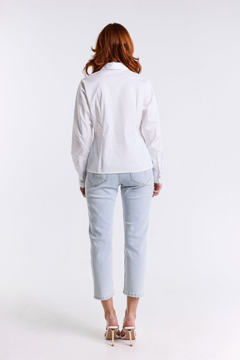 JEANS MOM FIT VITA ALTA CHIARO
