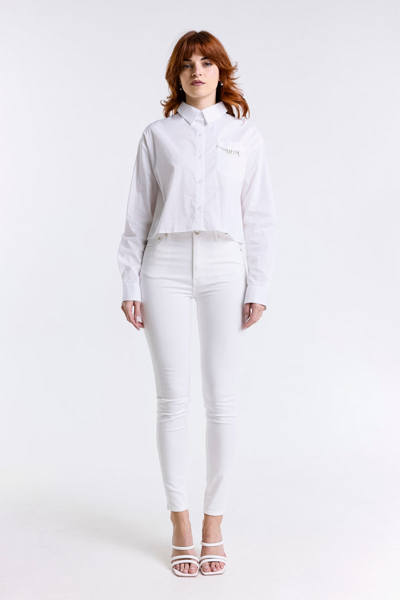CAMICIA CROP POPELINE
