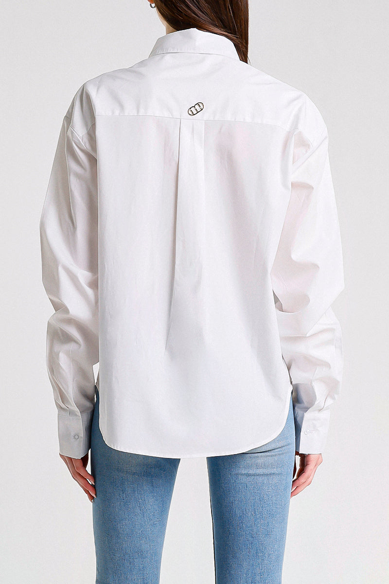 CAMICIA OVER CON STRASS