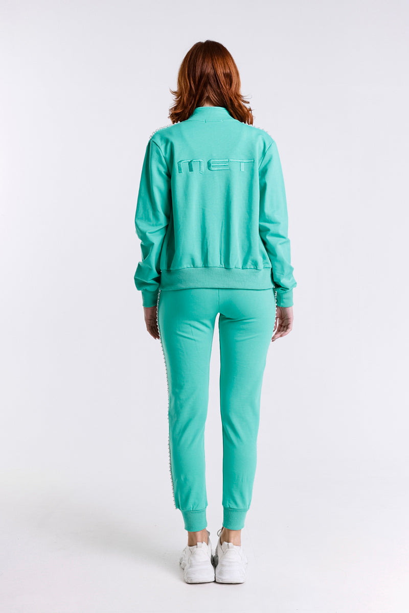 COMPLETO FELPA CON PERLE