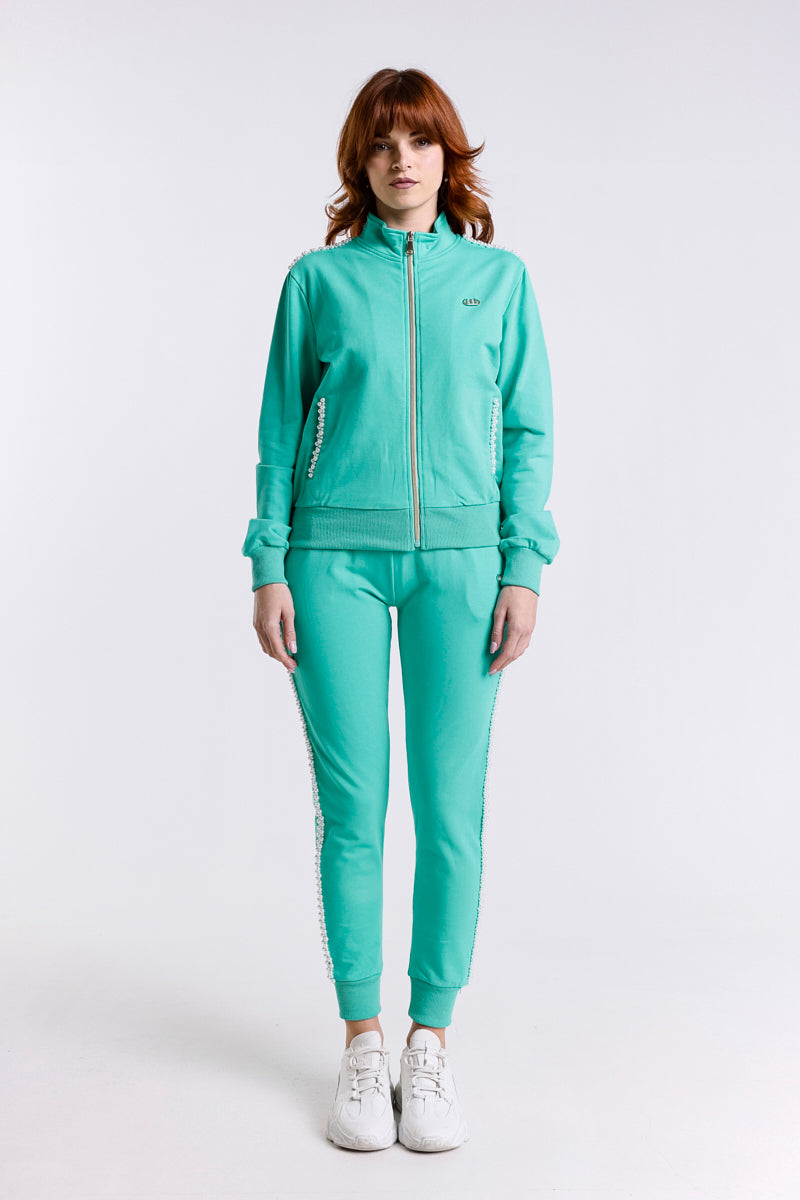 COMPLETO FELPA CON PERLE