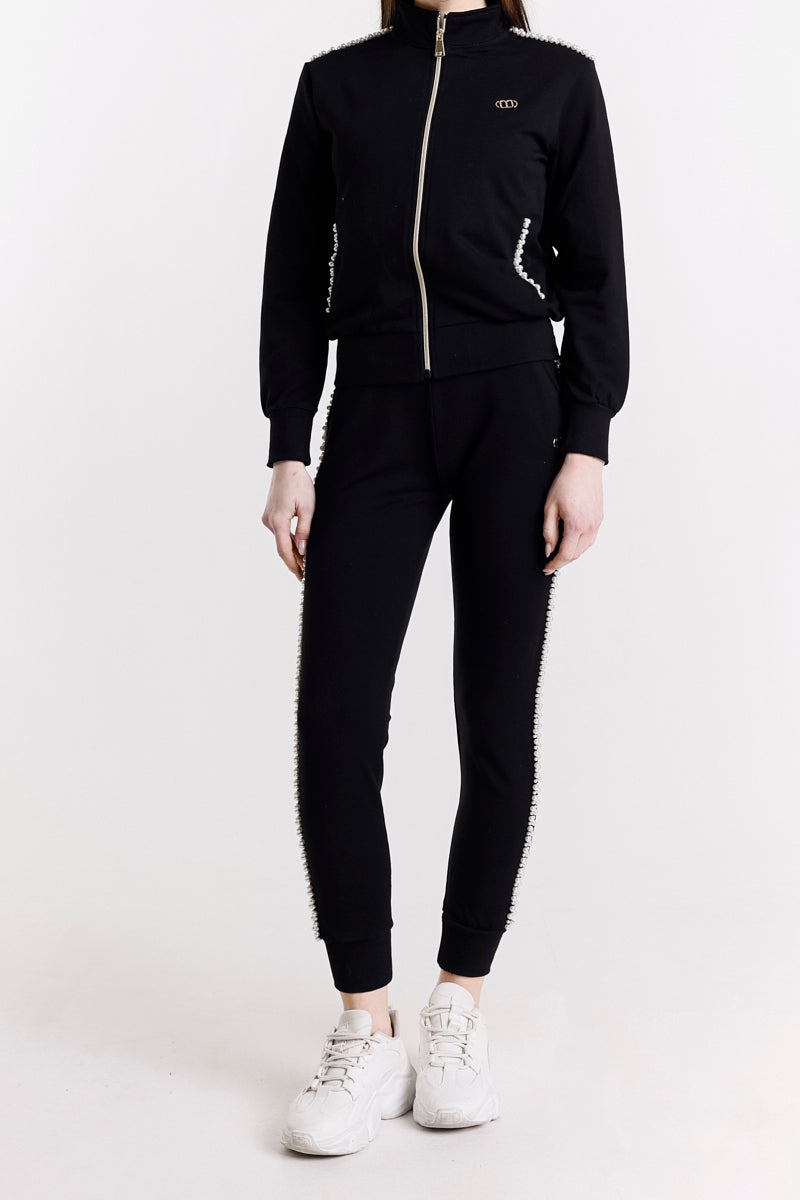 COMPLETO FELPA CON PERLE