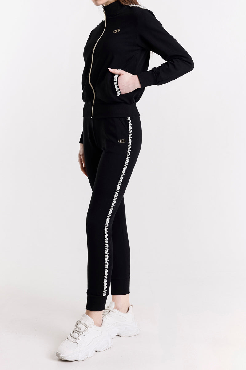 COMPLETO FELPA CON PERLE