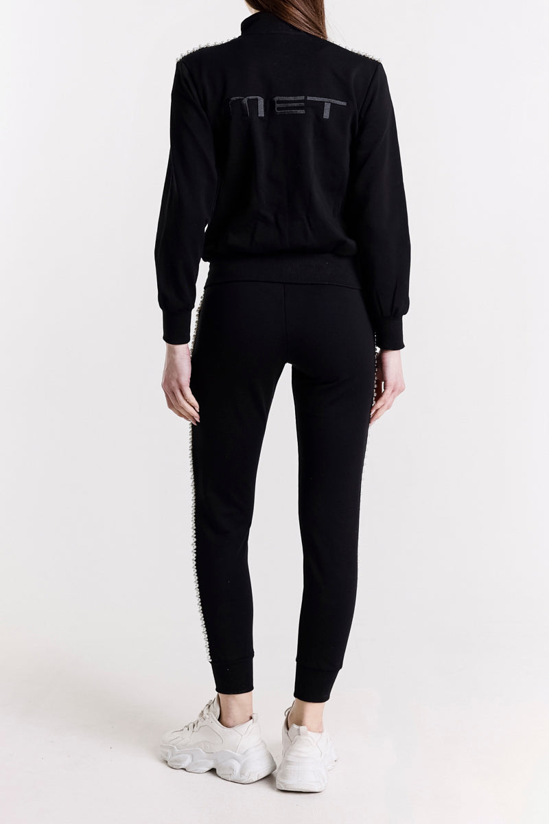 COMPLETO FELPA CON PERLE