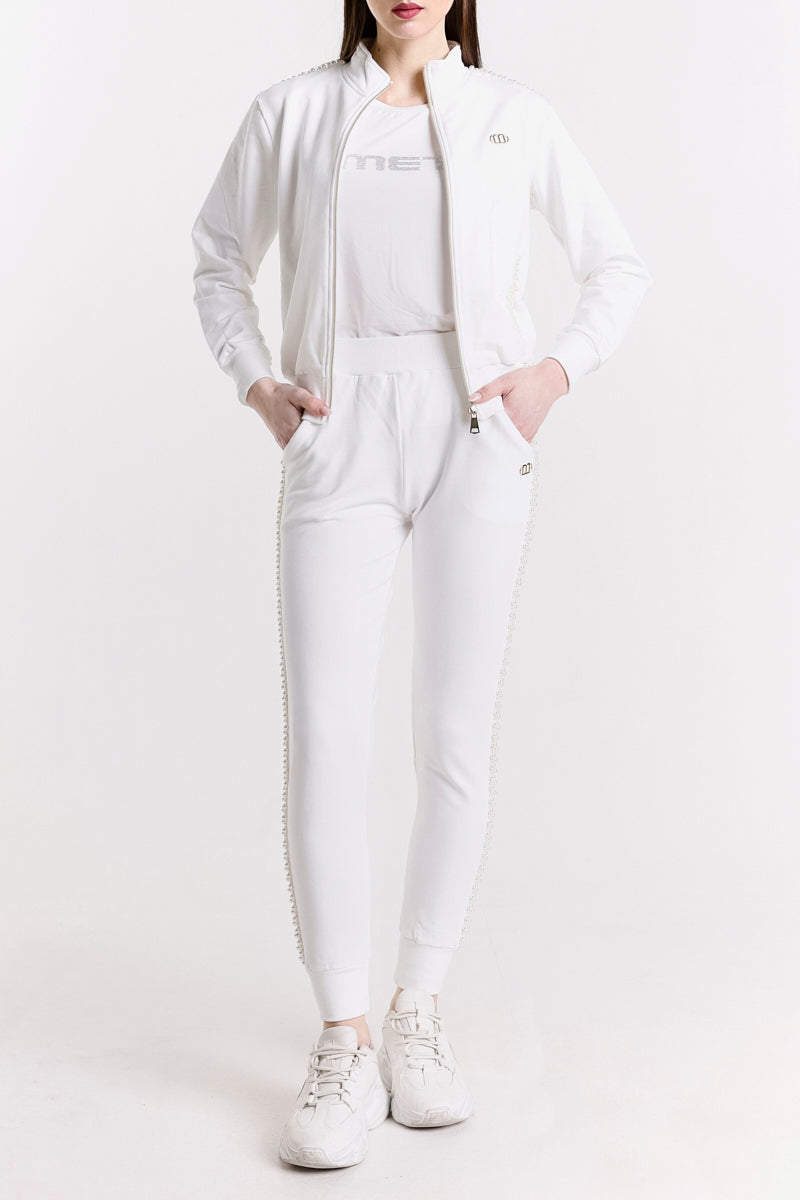 COMPLETO FELPA CON PERLE