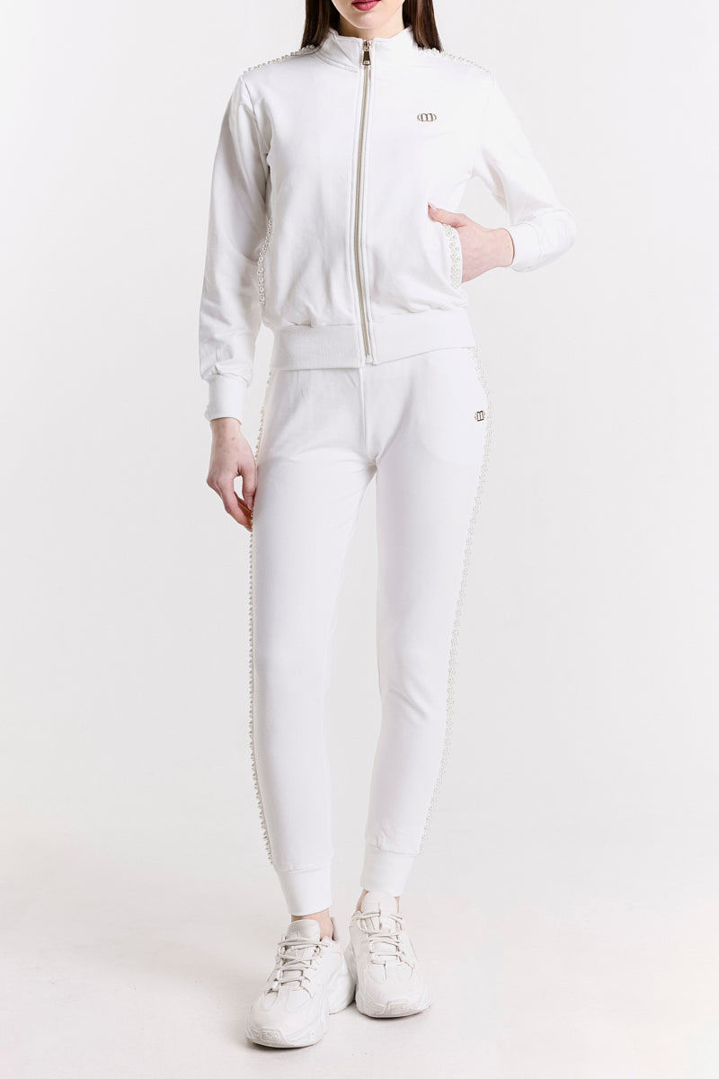 COMPLETO FELPA CON PERLE