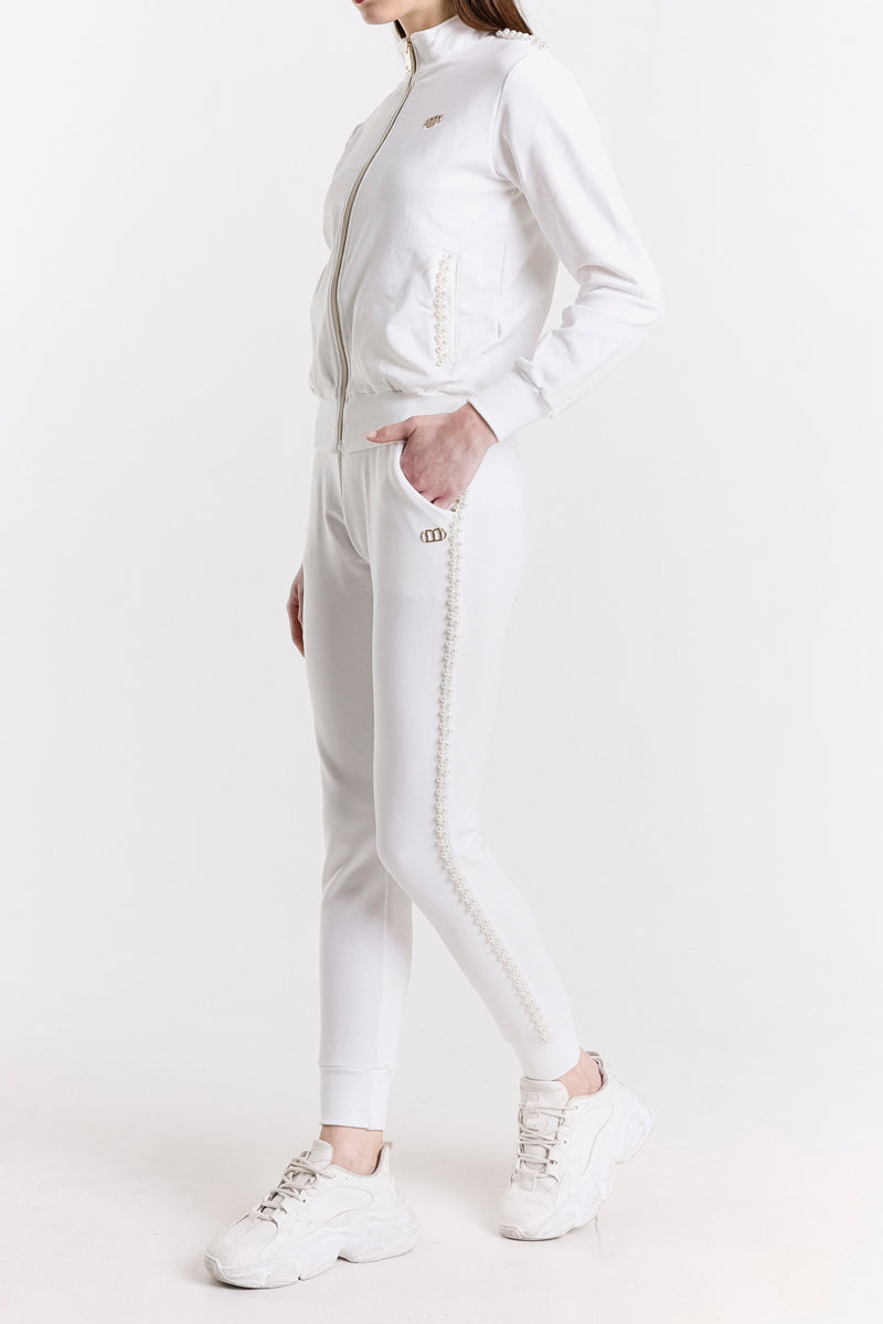 COMPLETO FELPA CON PERLE