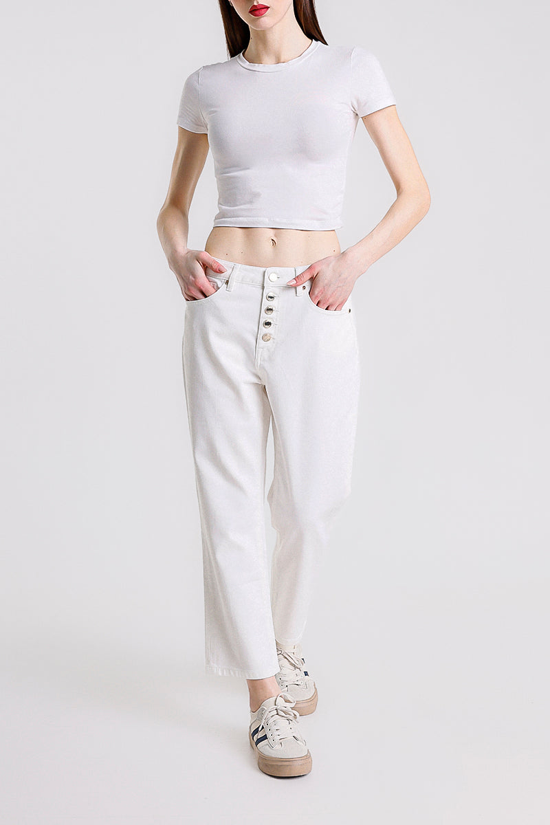 PANTALONE MUM FIT IN BULL DENIM