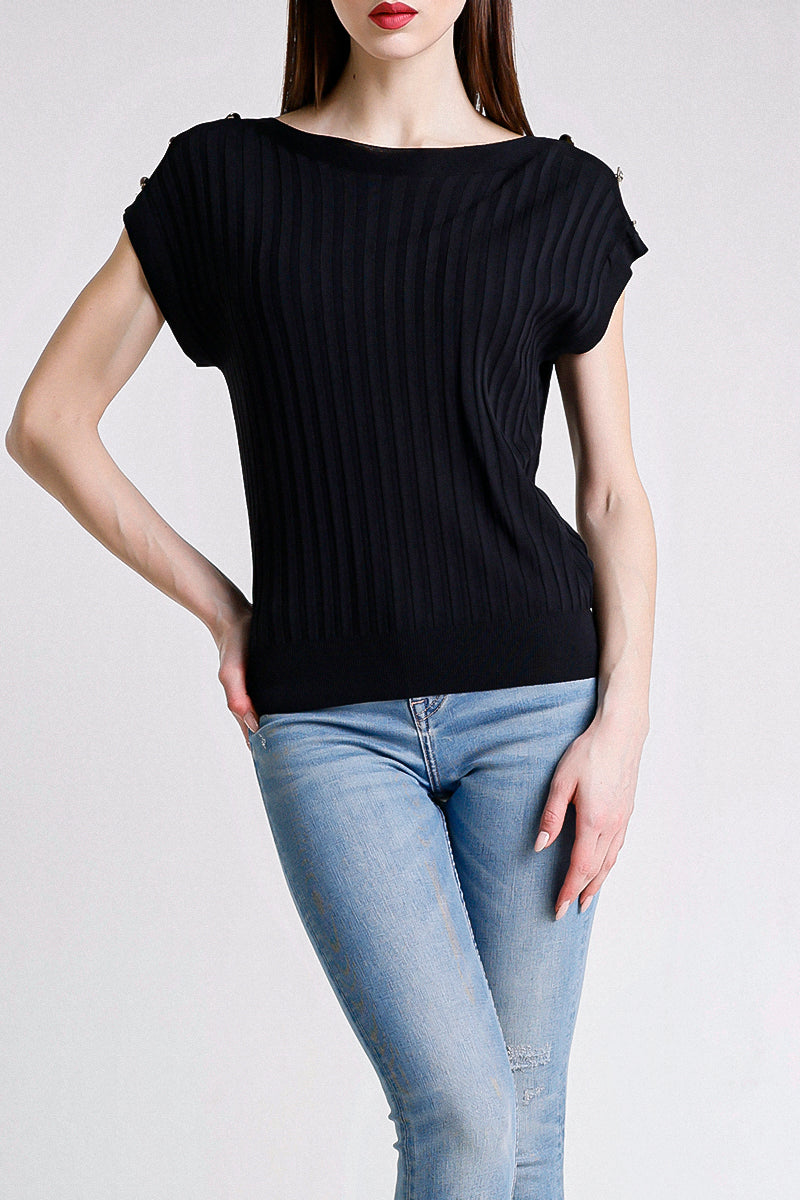 TOP SENZA MANICHE CON BOTTONI