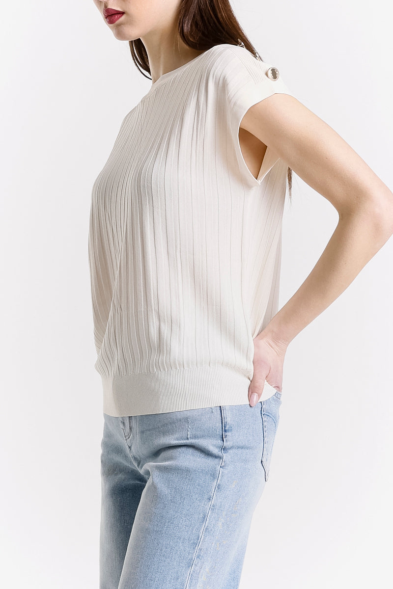 TOP SENZA MANICHE CON BOTTONI