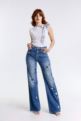 WIDE LEG FLAIR JEANS