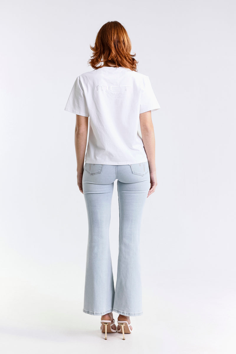 JEANS SUPER FLAIR CROPPED LAVAGGIO CHIARO