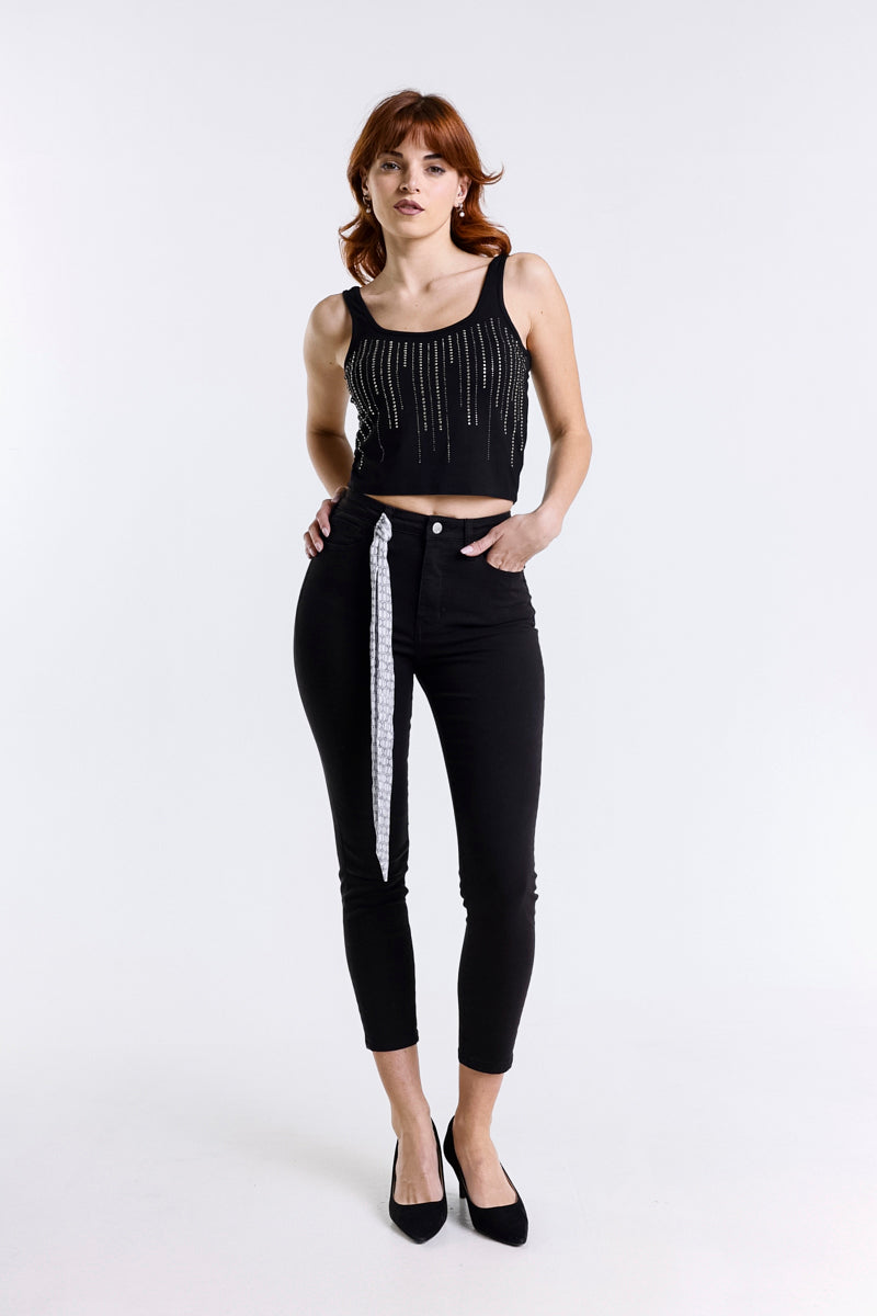 CROP TOP BORCHIE ORO