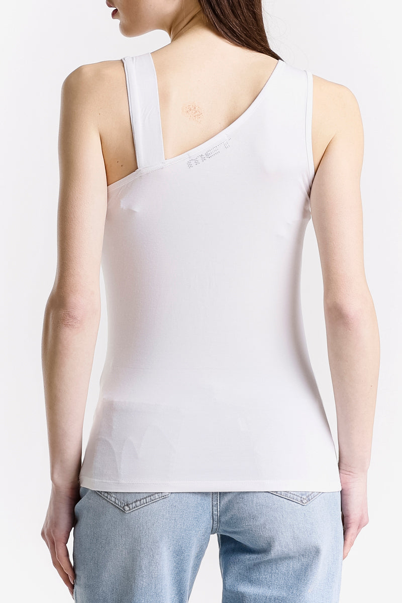 TOP MONOSPALLA CON STRASS