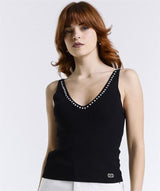 TOP SCOLLO A V CON STRASS