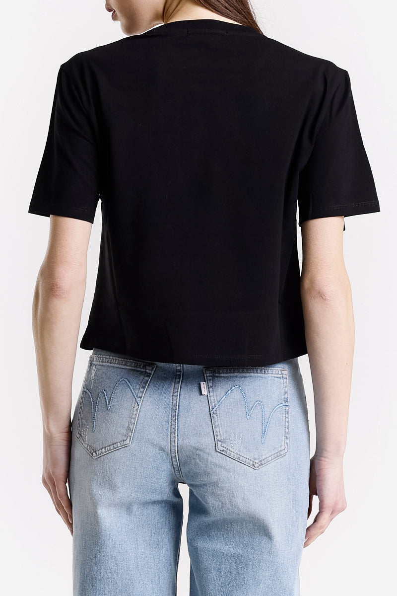 T-SHIRT CROP STAMPA GRAFICA