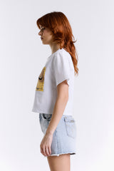 T-SHIRT CROP STAMPA GRAFICA