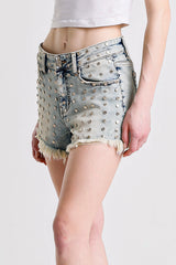 SHORTS DENIM CON BORCHIE