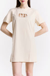T-SHIRT DRESS LOGO CUT OUT
