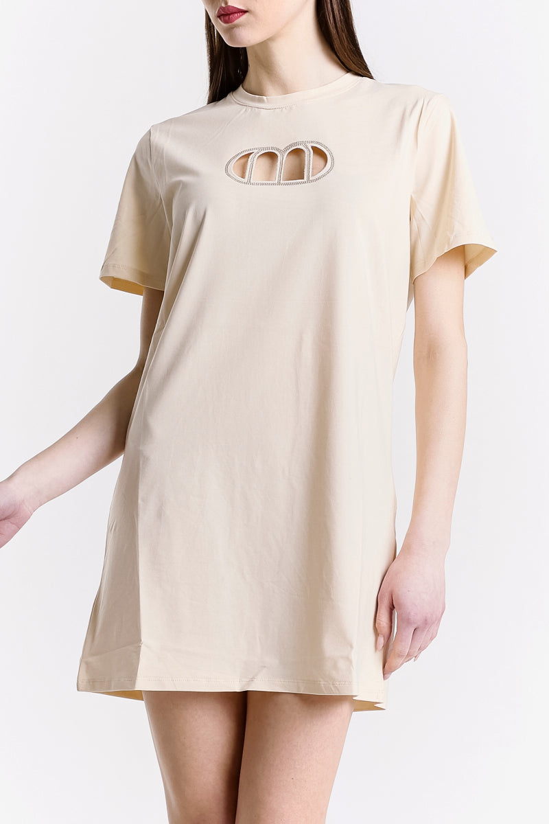 T-SHIRT DRESS LOGO CUT OUT