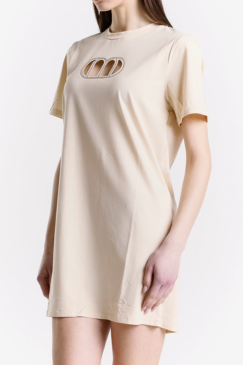 T-SHIRT DRESS LOGO CUT OUT