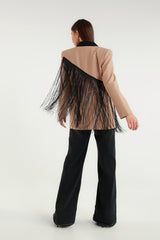 Blazer with contrasting fringes
