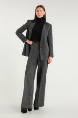 Giacca Donna Elegante In Tweed Grigio