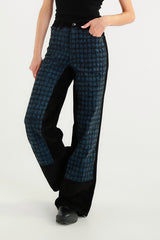 Wide-Leg Trousers with Contrast Inserts