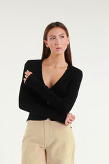 Black V-Neck Top