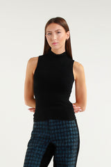 Black Sleeveless High-Neck Top