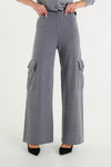 Women's Wide Leg Knit Cargo Trousers