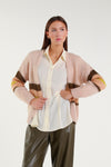 Chunky knit multi-stripe cardigan