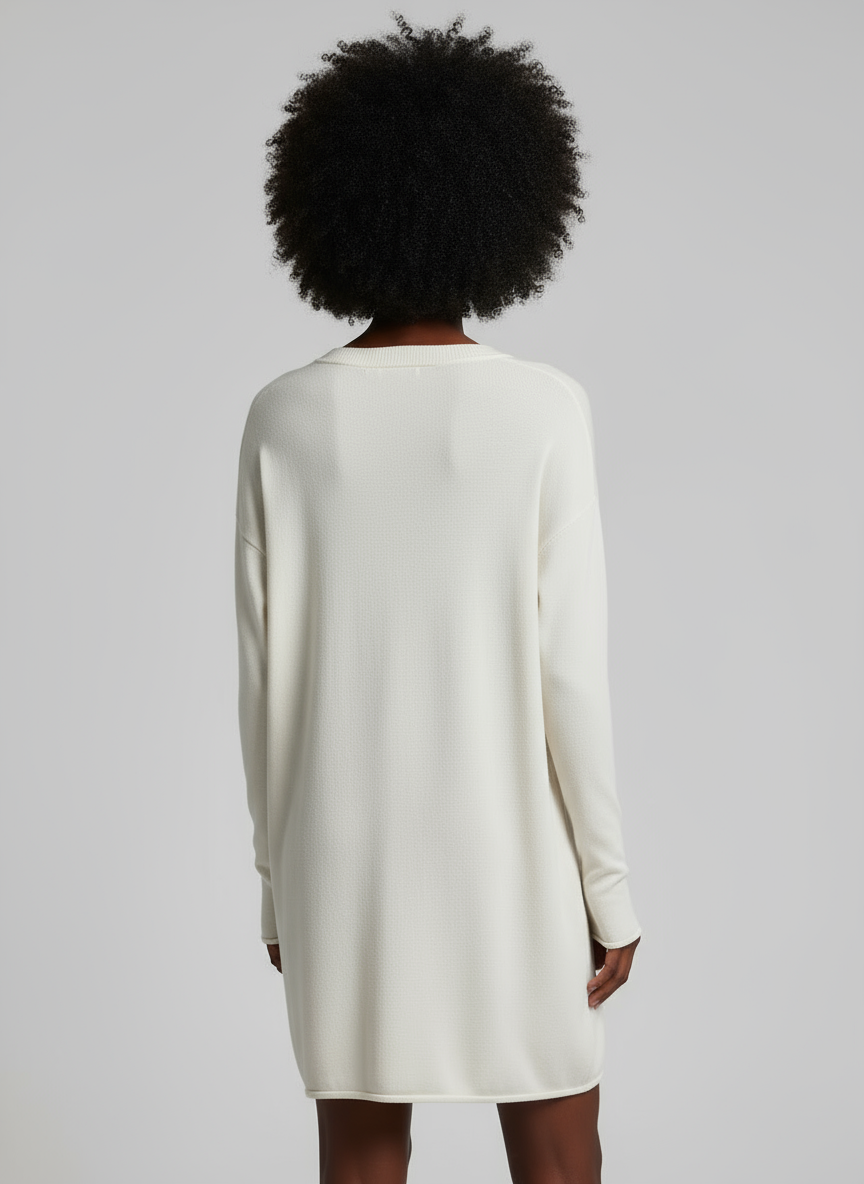 Abito Maglia Oversize con Scollo a V