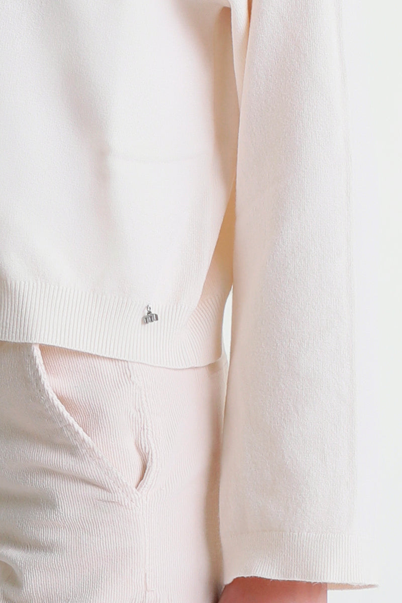 Felpa in maglia con cappuccio