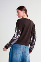 Sequin sleeve top