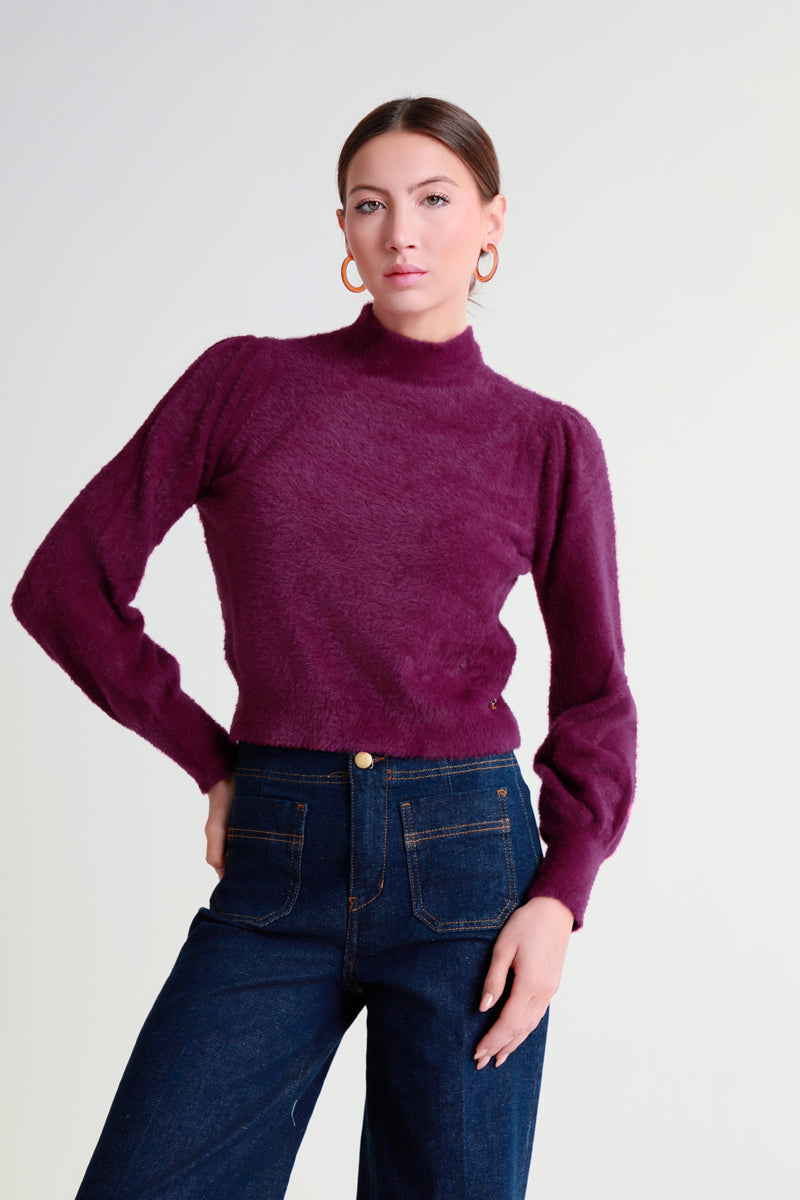 Maglia dolcevita in filato soffice