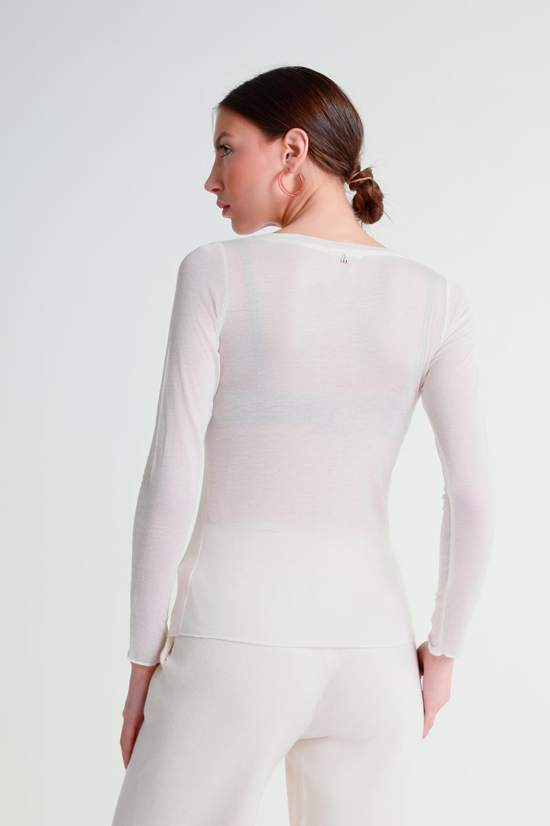 T-shirt scollo a V in jersey leggero