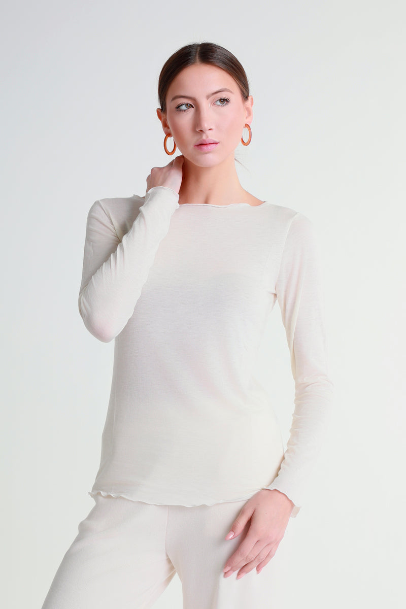 T-shirt a maniche lunghe in jersey leggero