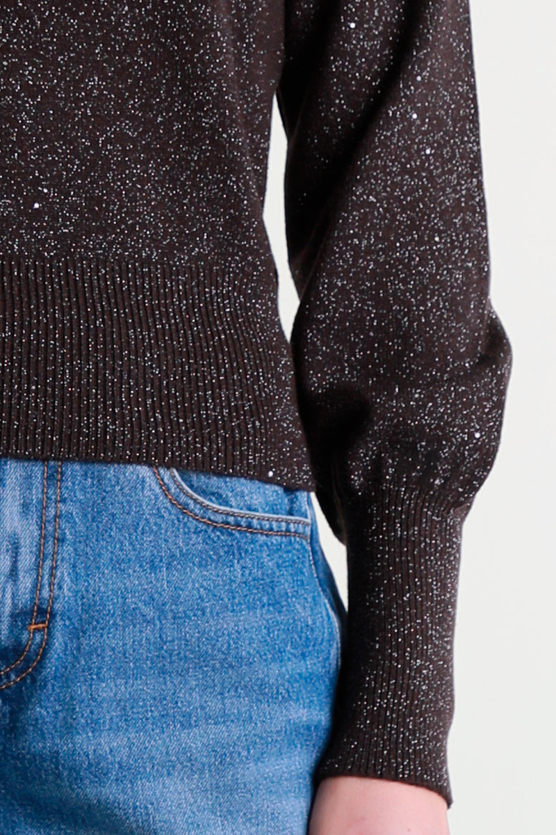 Maglia lurex con colletto