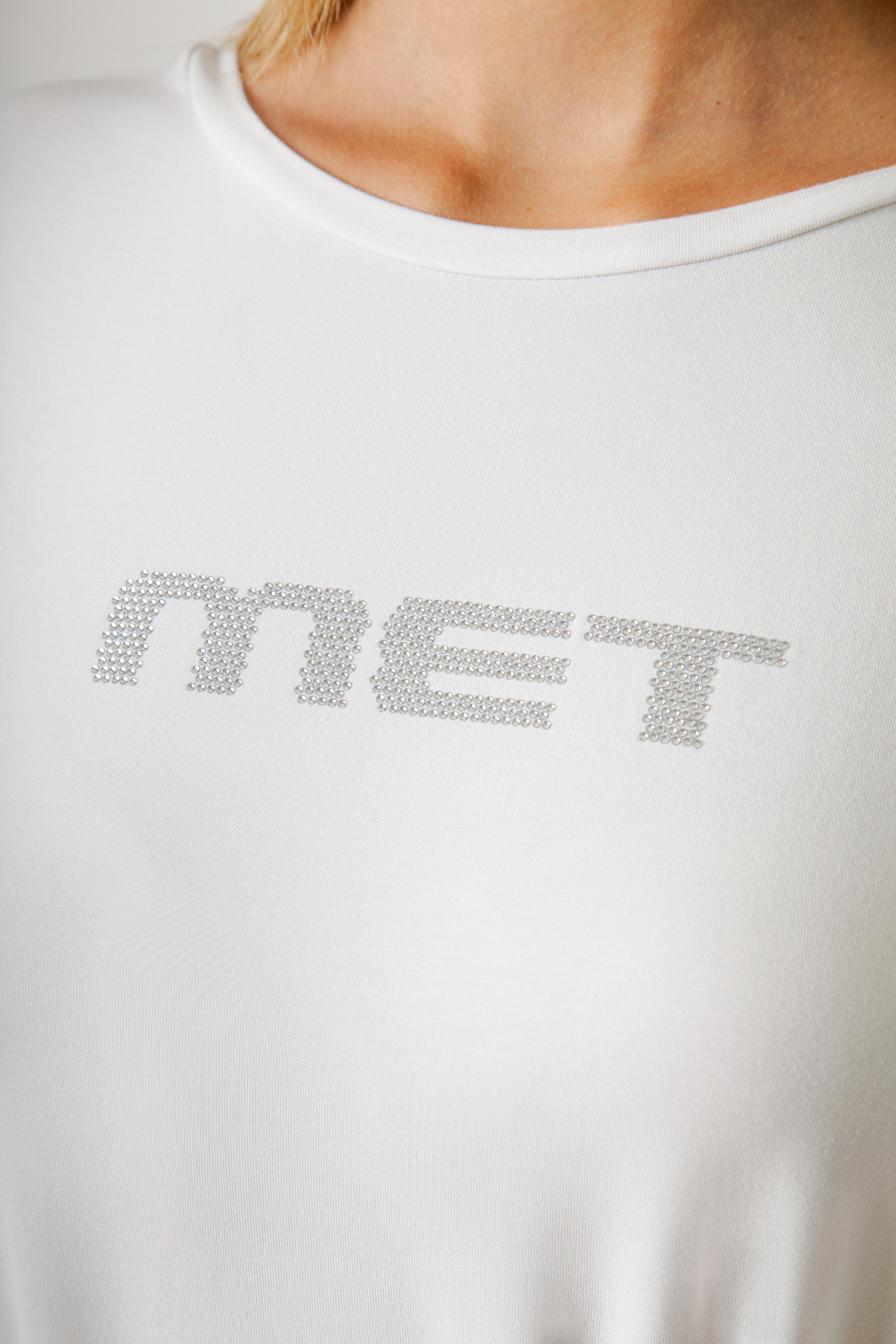 RHINESTONE LOGO CREW NECK T-SHIRT